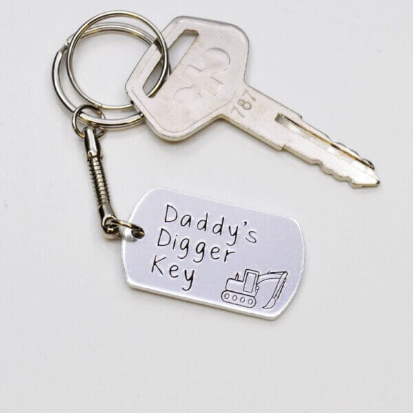 Stamped With Love - Daddy's Digger Key Keyring