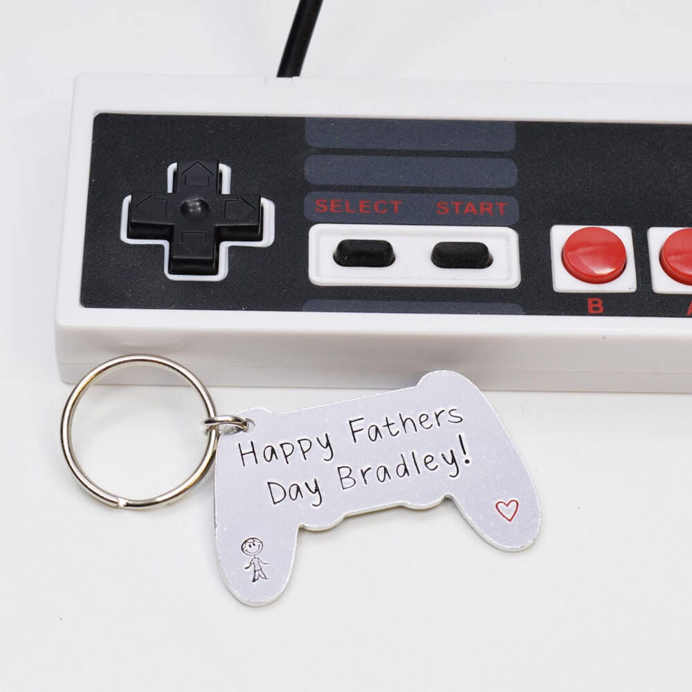 Stamped With Love - Happy Father's Day Personalised Controller Keyring