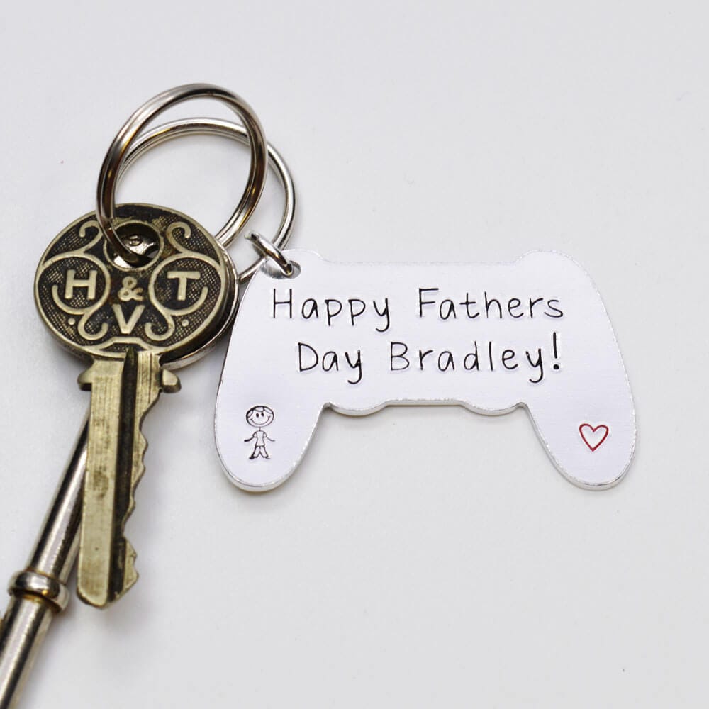 Stamped With Love - Happy Father's Day Personalised Controller Keyring