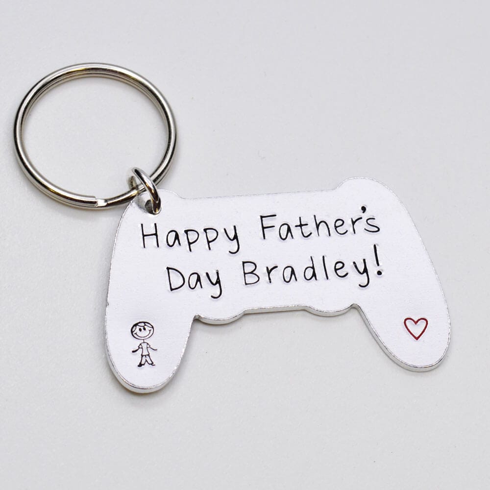 Stamped With Love - Happy Father's Day Personalised Controller Keyring