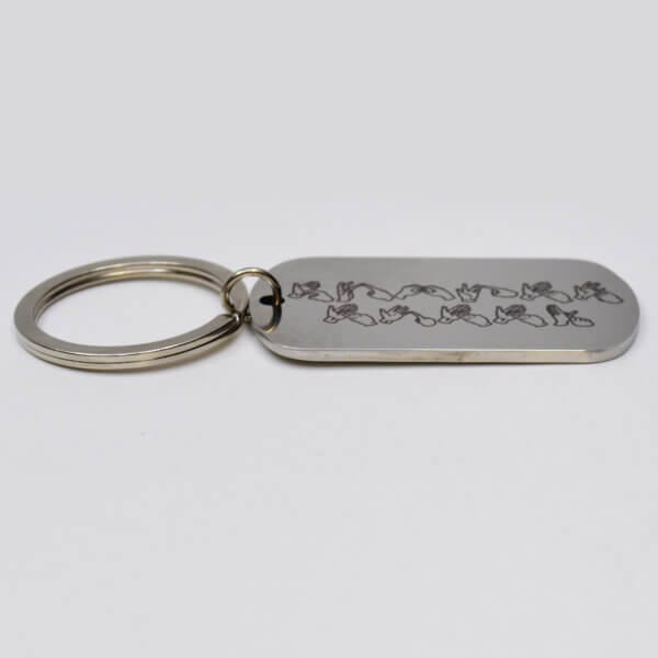 The Pink Pineapple - British Sign Language (BSL) personalised keyring