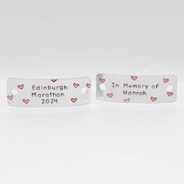 Stamped With Love - Edinburgh Marathon Memorial Trainer Tags