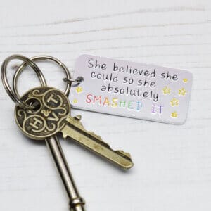 Stamped With Love - She Believed She Could - Rainbow Keyring
