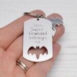 Super Grandad Belongs to Bat Keyring