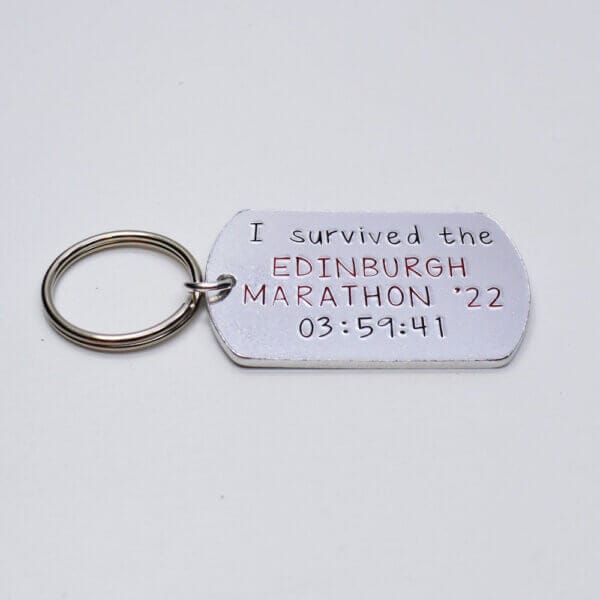 Stamped With Love - I survived the race personalised Keyring