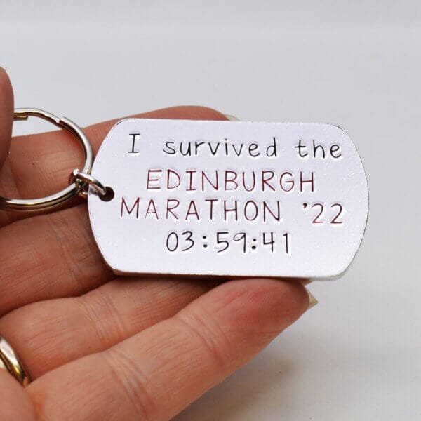 Stamped With Love - I survived the race personalised Keyring