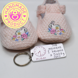Stamped With Love - The moment I became a Daddy again Personalised Keyring