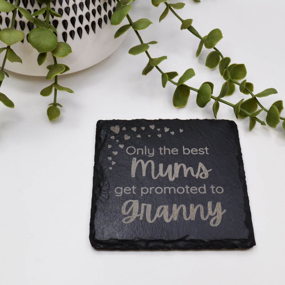 The Pink Pineapple - Only the best Mums get promoted to Granny Slate Coaster