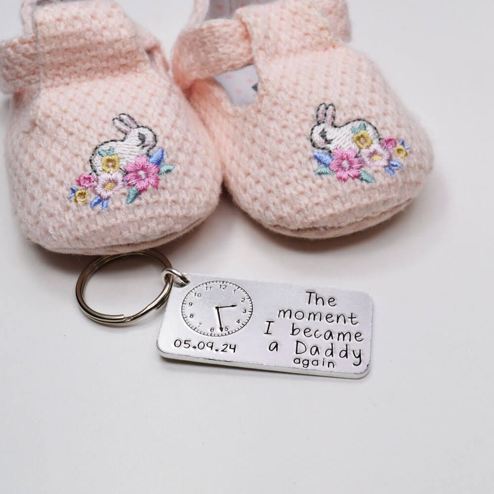 Stamped With Love - The moment I became a Daddy again Personalised Keyring