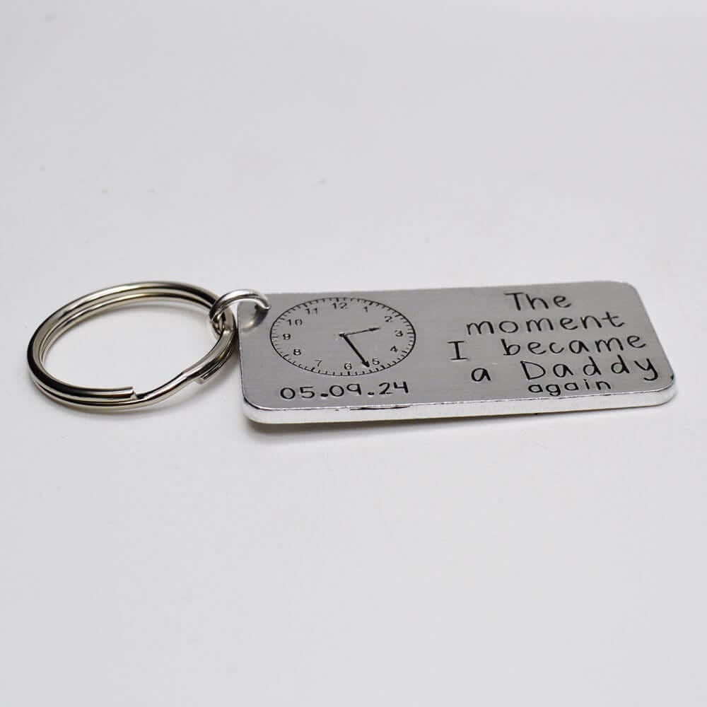 Stamped With Love - The moment I became a Daddy again Personalised Keyring