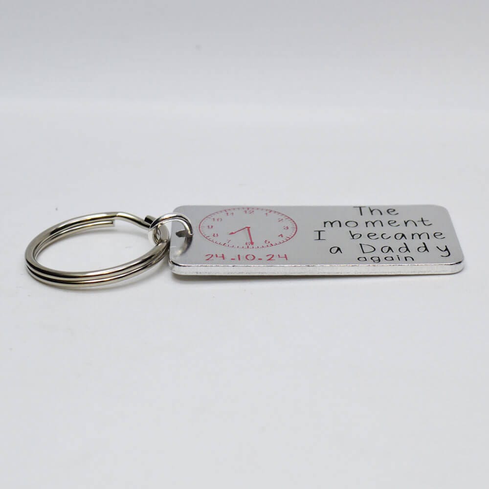 Stamped With Love - The moment I became a Daddy again Personalised Keyring