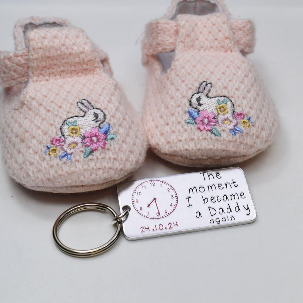 Stamped With Love - The moment I became a Daddy again Personalised Keyring