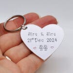 Forever & Always Wedding Heart Keyrings