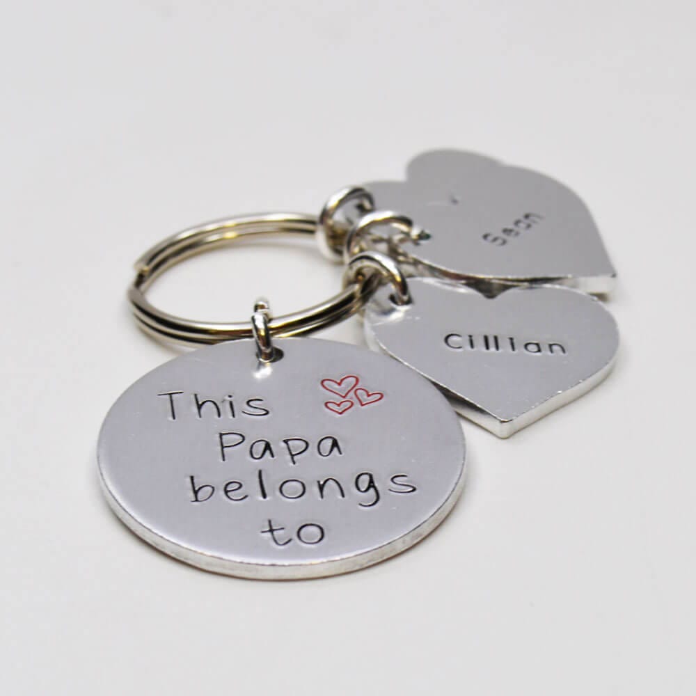 Stamped With Love - This Papa belongs to Personalised Keyring