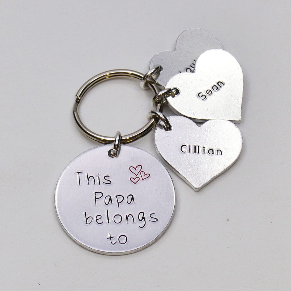 Stamped With Love - This Papa belongs to Personalised Keyring