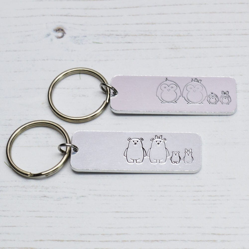 Stamped With Love - Team Penguin or Team Bear Family Keyring