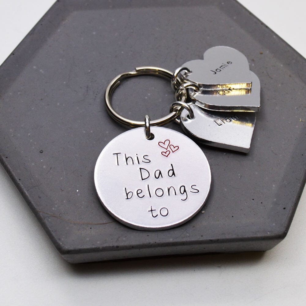 Stamped With Love - This Dad belongs to Personalised Keyring