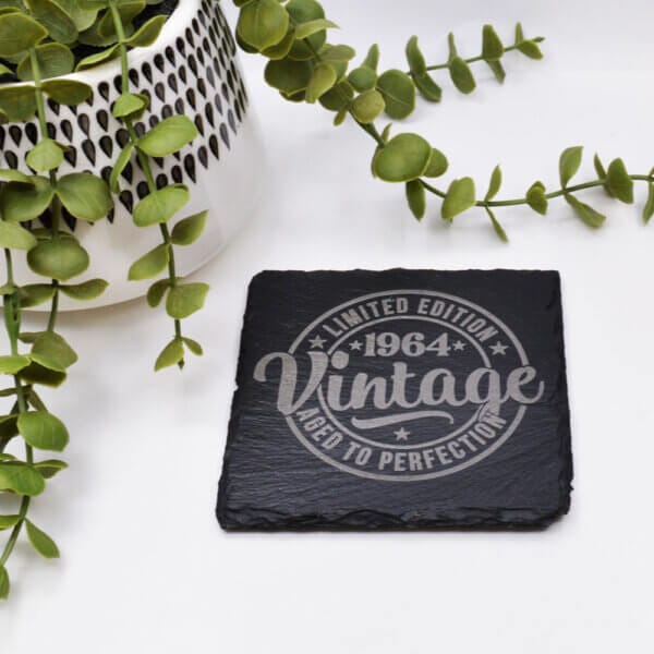 The Pink Pineapple - Big Birthday Personalised Vintage Slate Coaster
