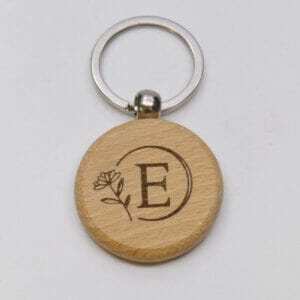 The Pink Pineapple - Personalised Beechwood Initial Keyring