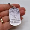 The Pink Pineapple - The moment you became my Daddy engraved keyring