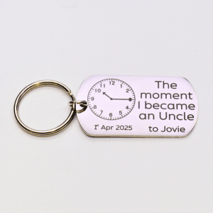 The Pink Pineapple - The moment I became an Uncle Engraved Personalised Keyring