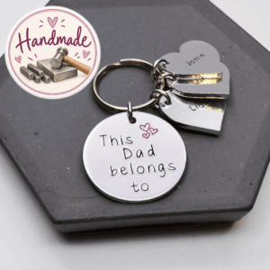 Stamped With Love - This Dad Belongs To Personalised Keyring
