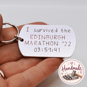 Stamped With Love - I survived the race Keyring Personalised keepsake