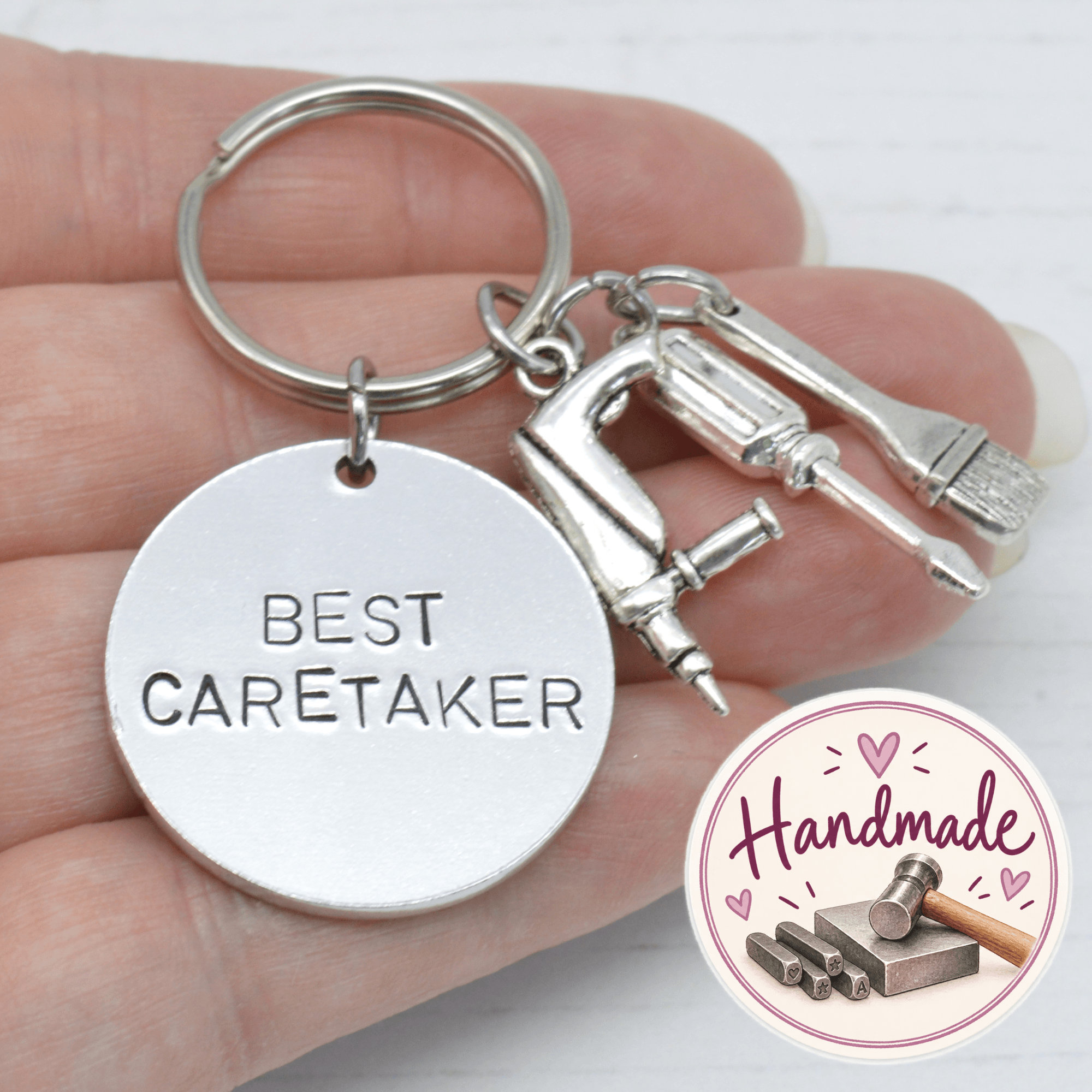 Stamped With Love - Best Caretaker Keyring End of Term Gift