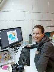 Charlotte from Teal Fox Designs hard at work