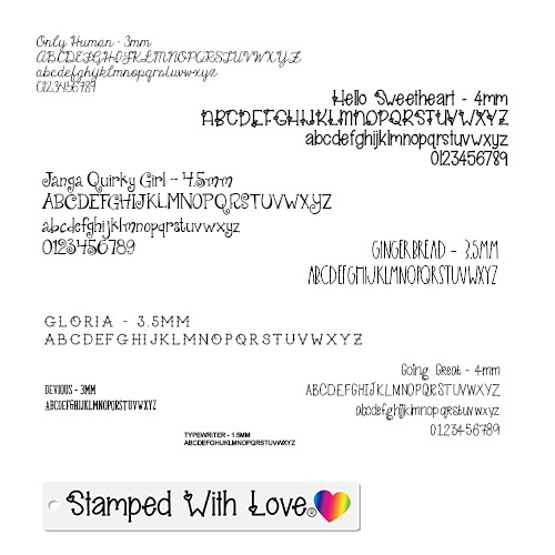 Stamped With Love Font Choices